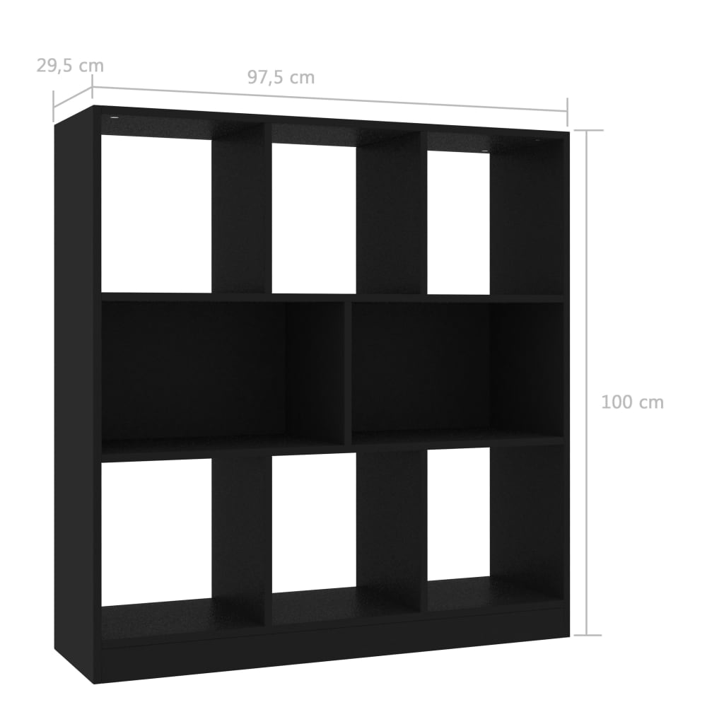 Bookshelf Black 97.5x29.5x100 cm Wood Material