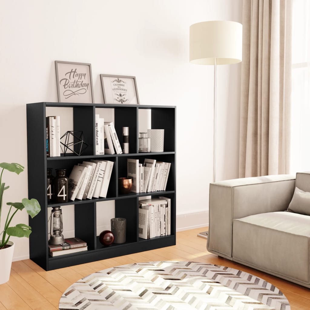 Bookshelf Black 97.5x29.5x100 cm Wood Material