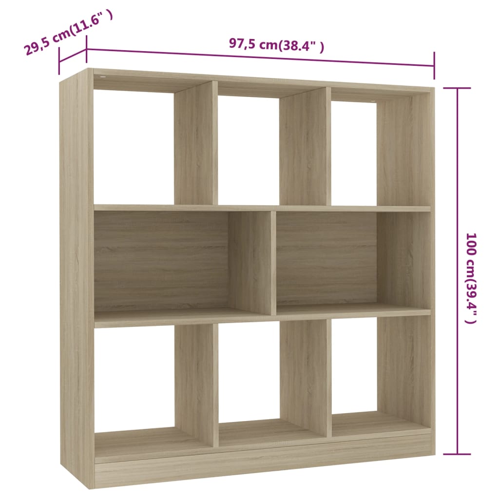 Bookshelf Sonoma Oak 97.5x29.5x100 cm Wood Material