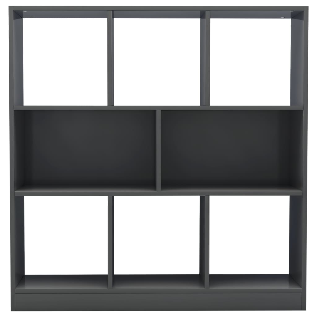 Bookshelf High Gloss Grey 97.5x29.5x100 cm Wood Material