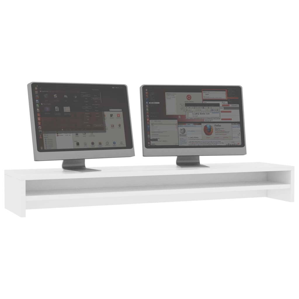 Monitor Stand White 100x24x13 cm Wood Material