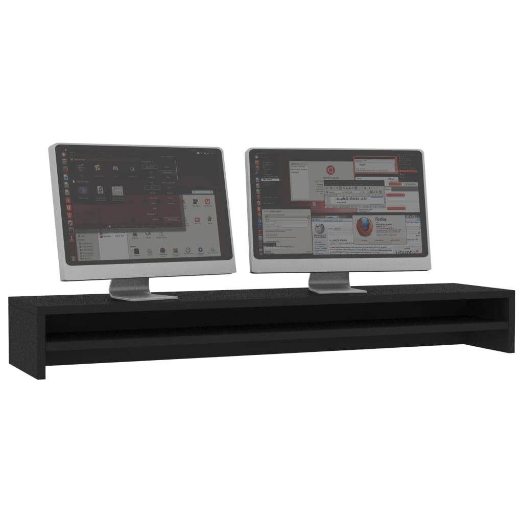 Monitor Stand Black 100x24x13 cm Wood Material