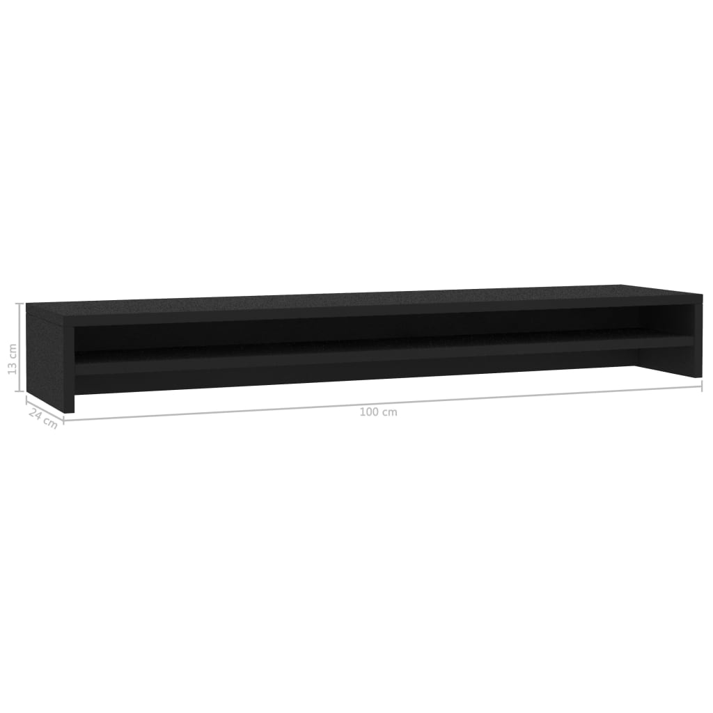 Monitor Stand Black 100x24x13 cm Wood Material