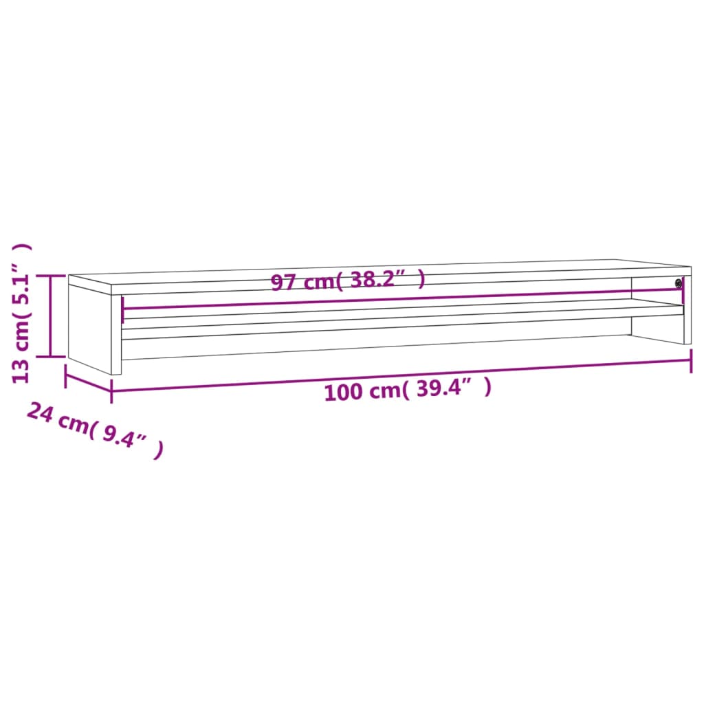 Monitor stand Sonoma oak 100x24x13 cm wood material