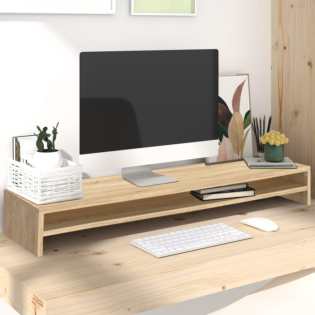 Monitor stand Sonoma oak 100x24x13 cm wood material