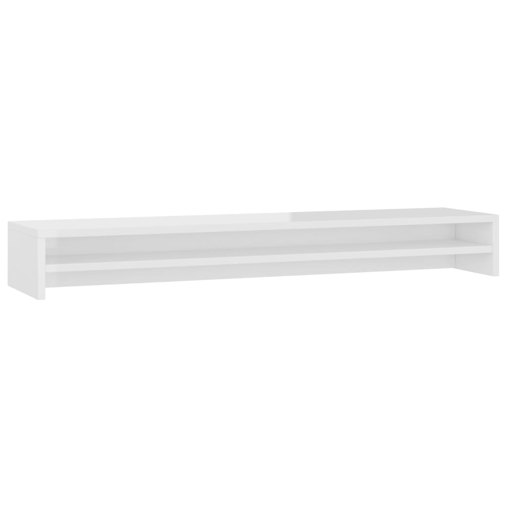 Monitor stand high gloss white 100x24x13 cm wood material