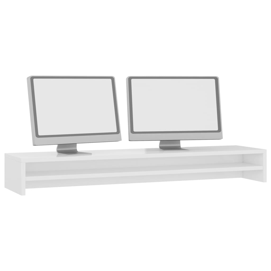 Monitor stand high gloss white 100x24x13 cm wood material