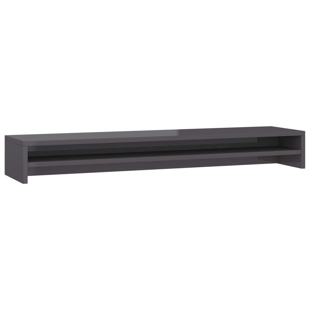 Monitor Stand High Gloss Grey 100x24x13 cm Wood Material