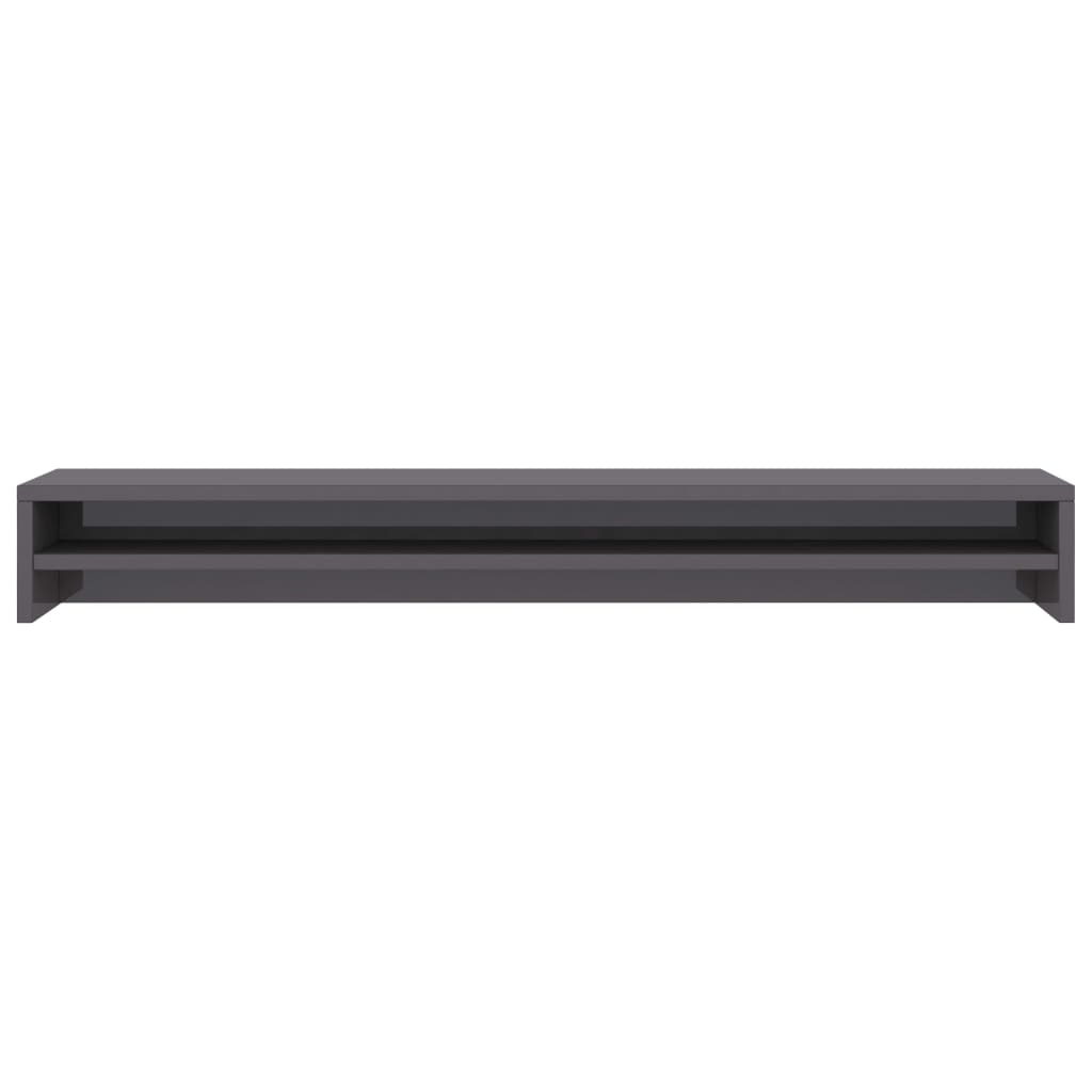 Monitor Stand High Gloss Grey 100x24x13 cm Wood Material