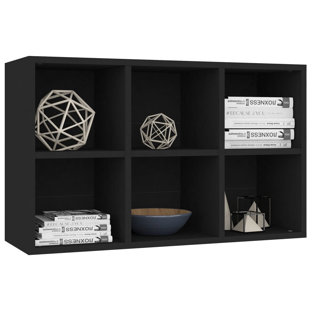 Bücherregal/Sideboard Schwarz 66x30x98 cm Holzwerkstoff