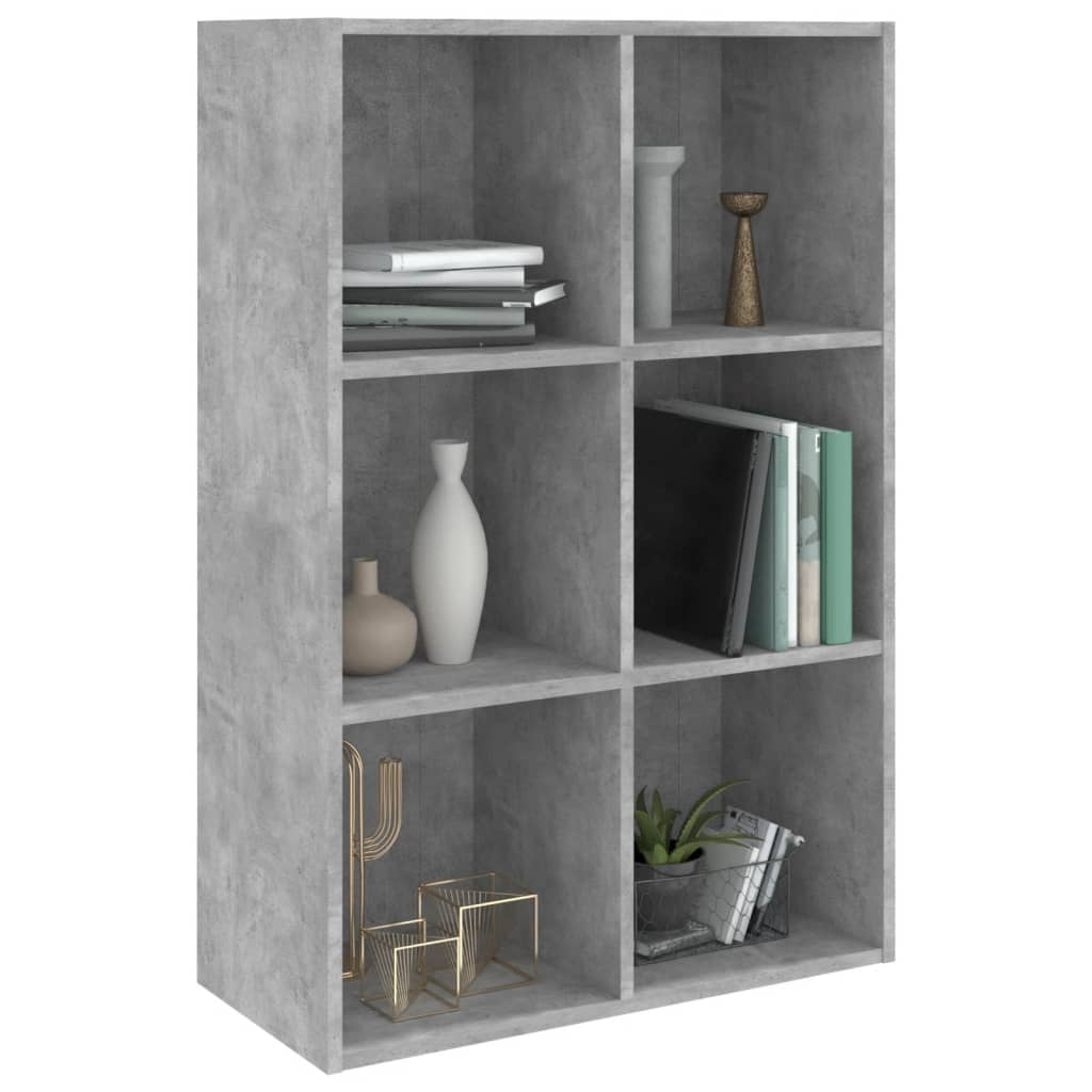 Bookshelf/Sideboard Concrete Grey 66x30x98 cm Wood Material