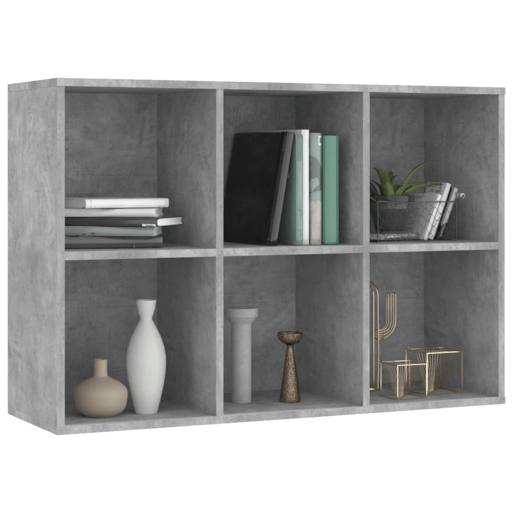 Bookshelf/Sideboard Concrete Grey 66x30x98 cm Wood Material