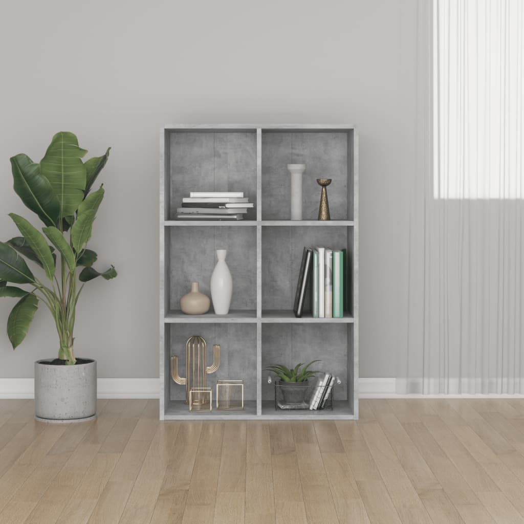 Bookshelf/Sideboard Concrete Grey 66x30x98 cm Wood Material