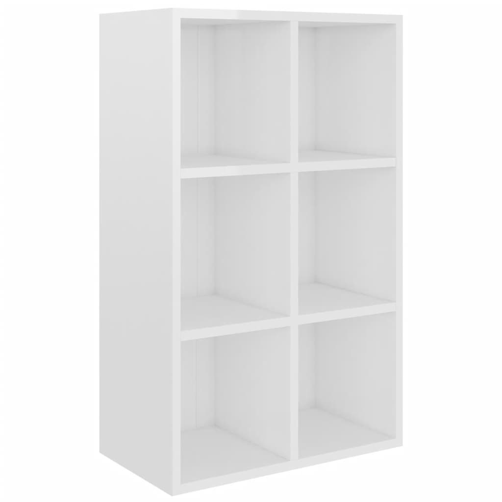 Bücherregal/Sideboard Hochglanz-Weiß 66x30x98 cm Holzwerkstoff