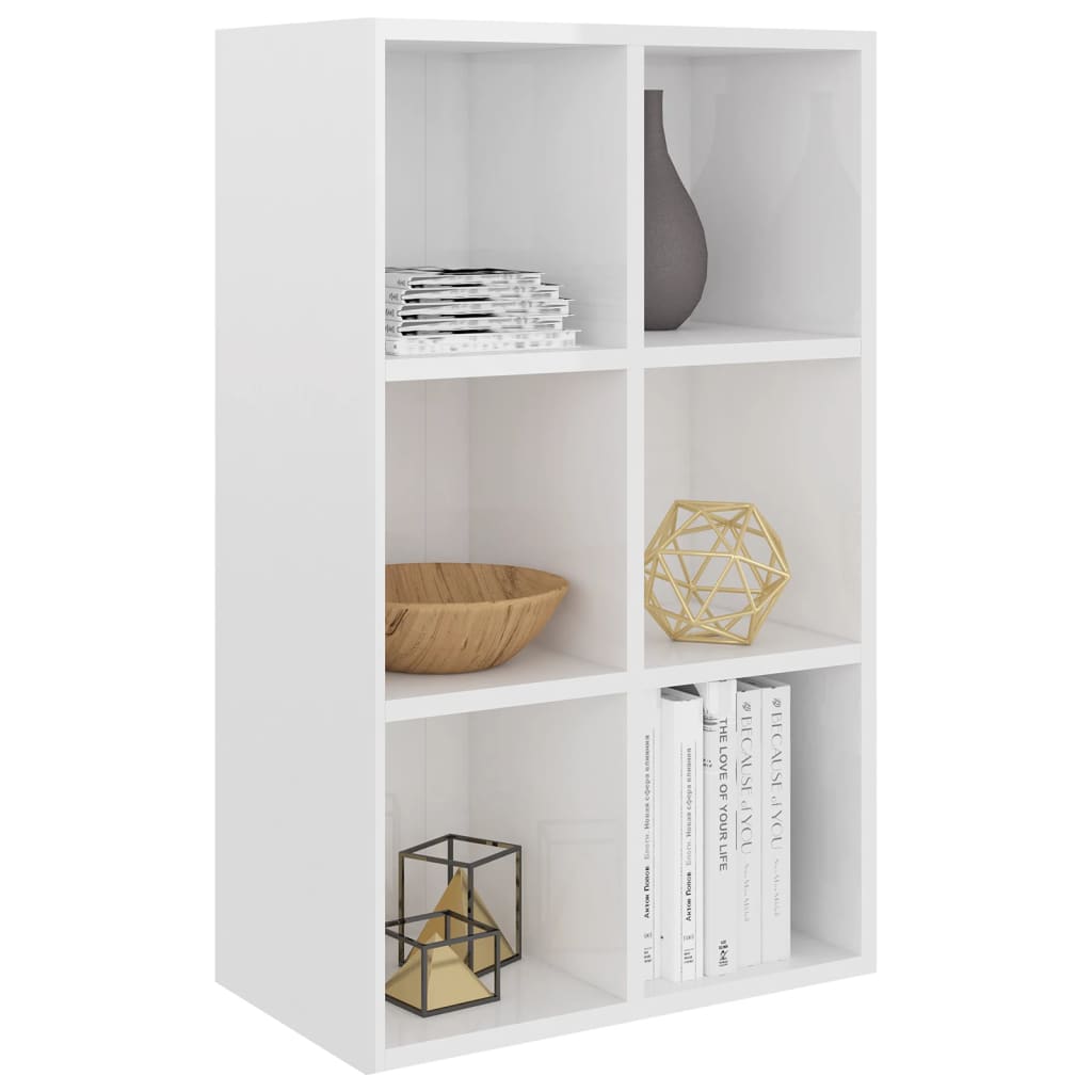 Bookcase/Sideboard High Gloss White 66x30x98 cm Wood Material