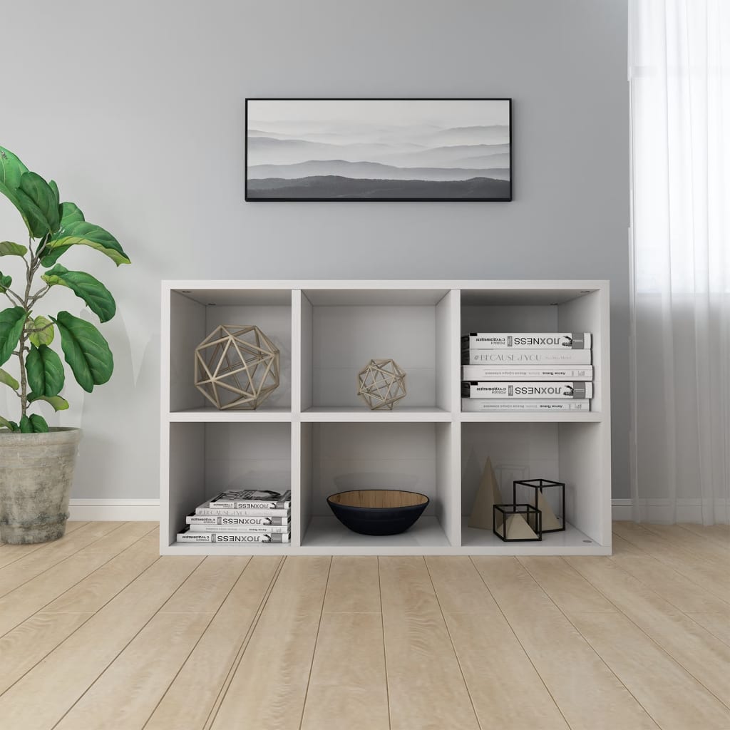 Bookcase/Sideboard High Gloss White 66x30x98 cm Wood Material