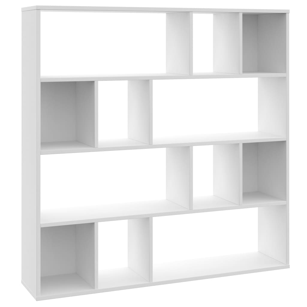 Room Divider/Bookshelf White 110×24×110 cm Wood Material