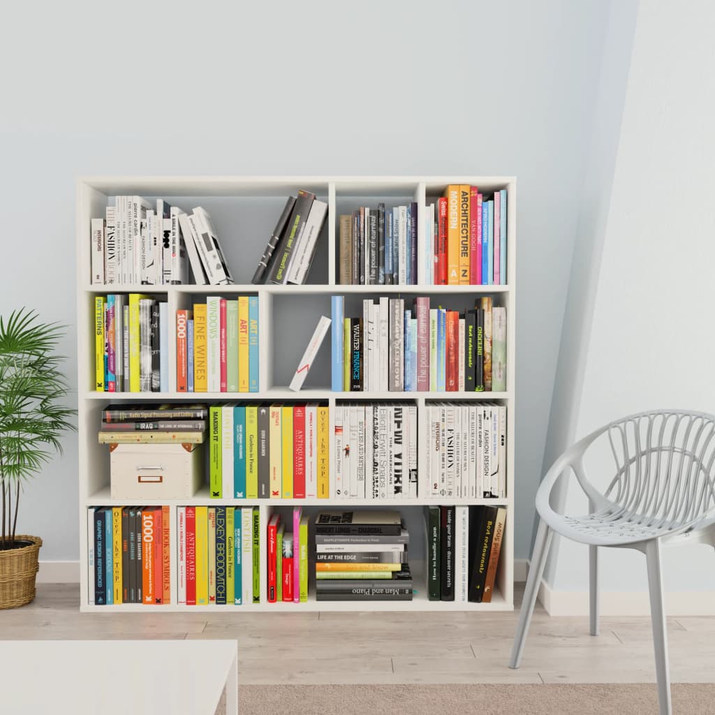 Room Divider/Bookshelf White 110×24×110 cm Wood Material