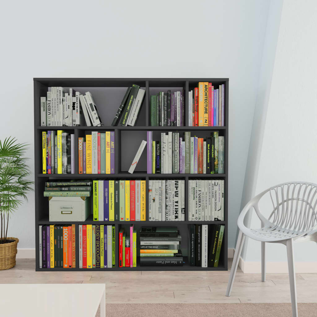 Room Divider/Bookcase High Gloss Black 110x24x110 cm