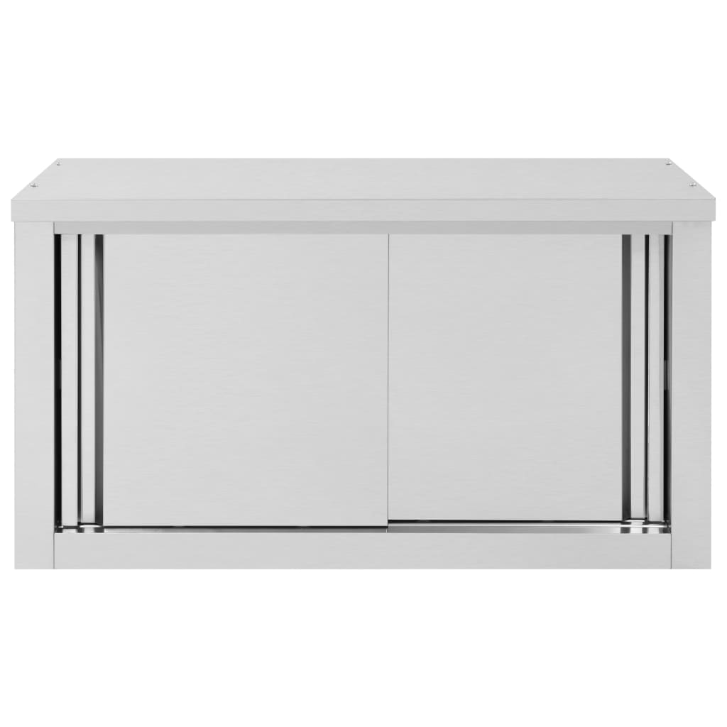 Wall cabinet with sliding doors 90×40×50 cm stainless steel