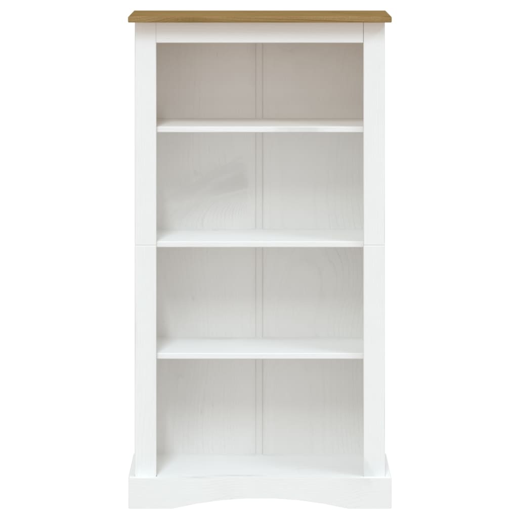 Bücherschrank 4 Fächer Mexiko-Stil Kiefernholz Weiß 80x29x150cm