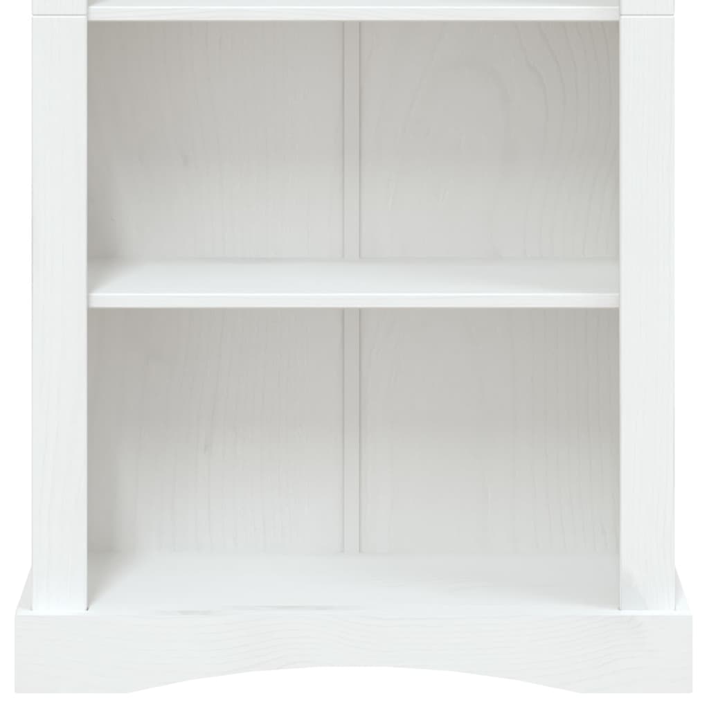 Bücherschrank 4 Fächer Mexiko-Stil Kiefernholz Weiß 80x29x150cm