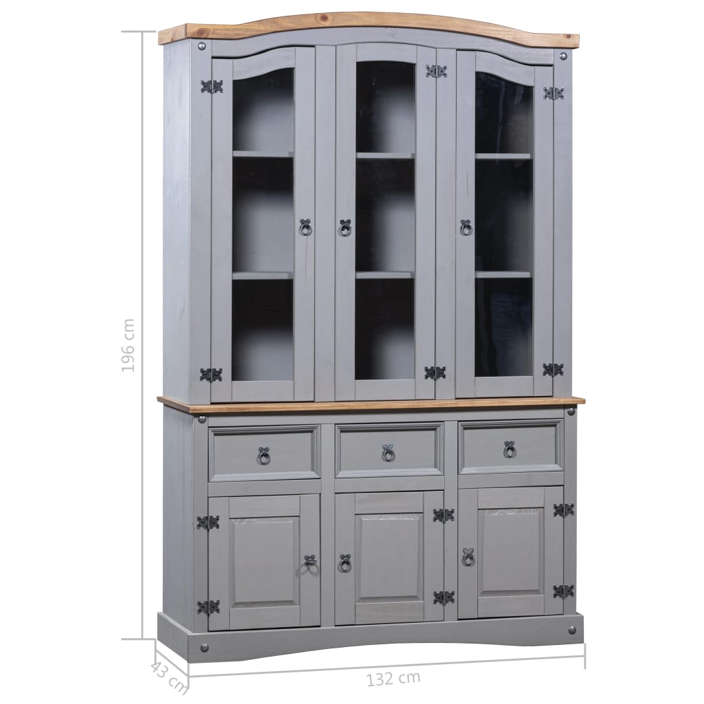 Buffetschrank Mexiko-Stil Kiefer Corona Grau