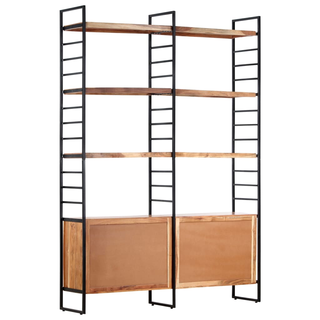 Bücherregal 4 Etagen 124x30x180 cm Massivholz Akazie