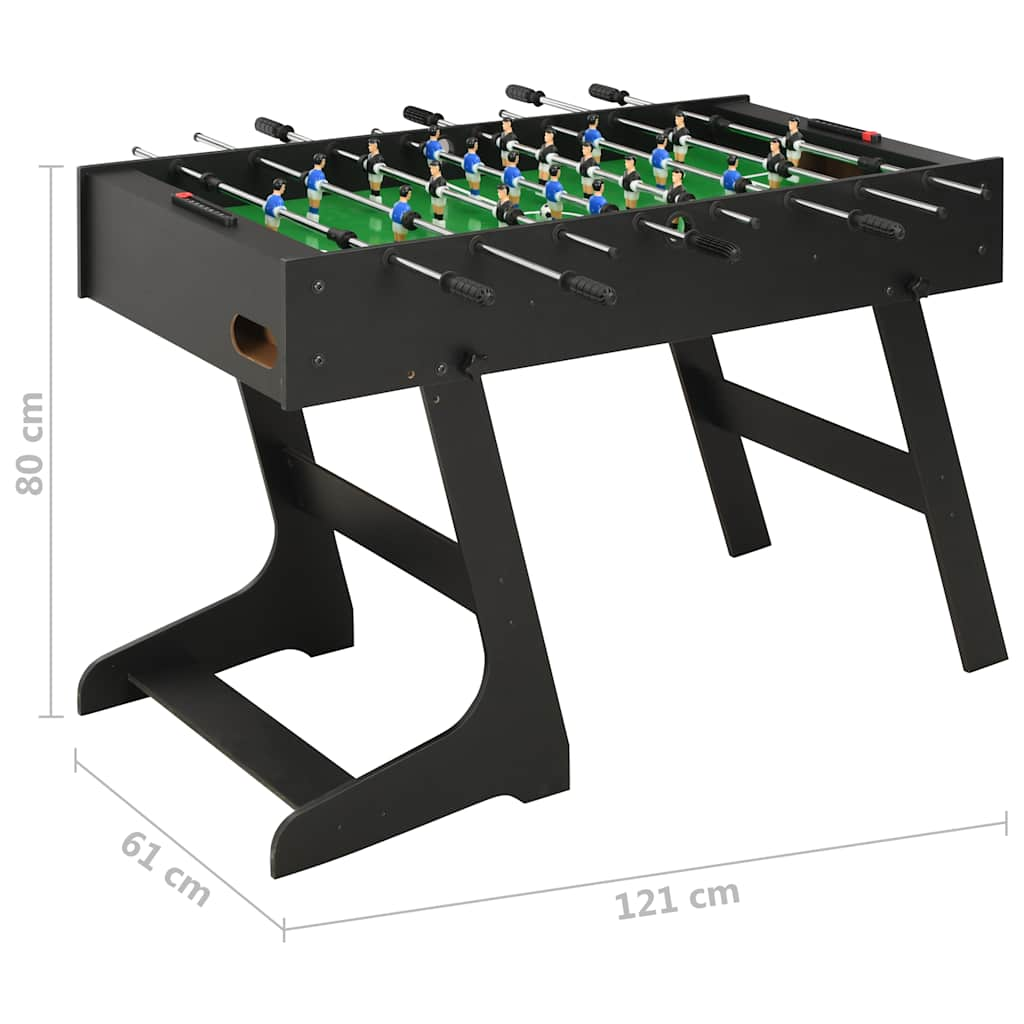 Klappbarer Kickertisch 121 x 61 x 80 cm Schwarz