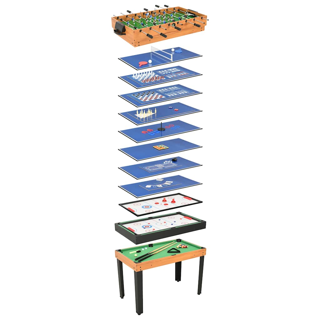 15-in-1 Multigame-Tisch 121×61×82 cm Ahorn