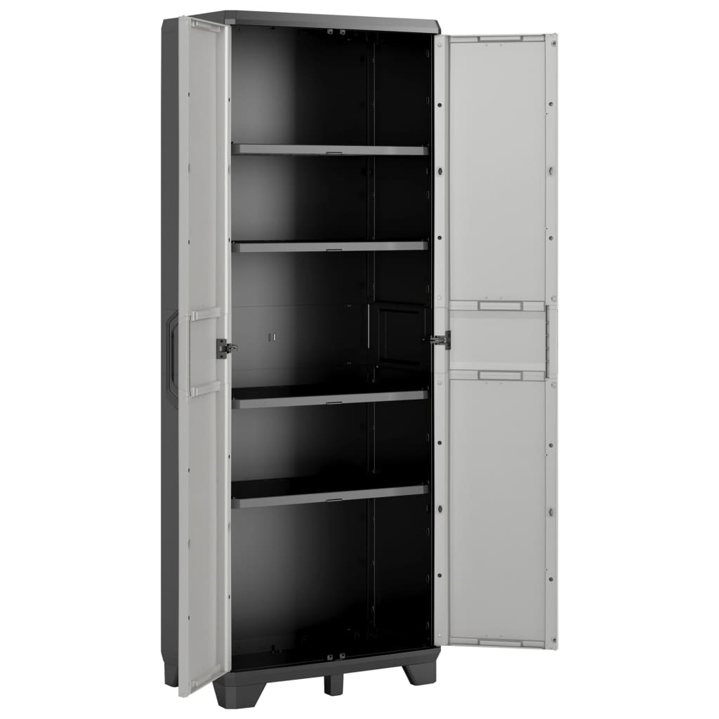 Storage Cabinet with Shelves Gear Black and Grey 182 cm