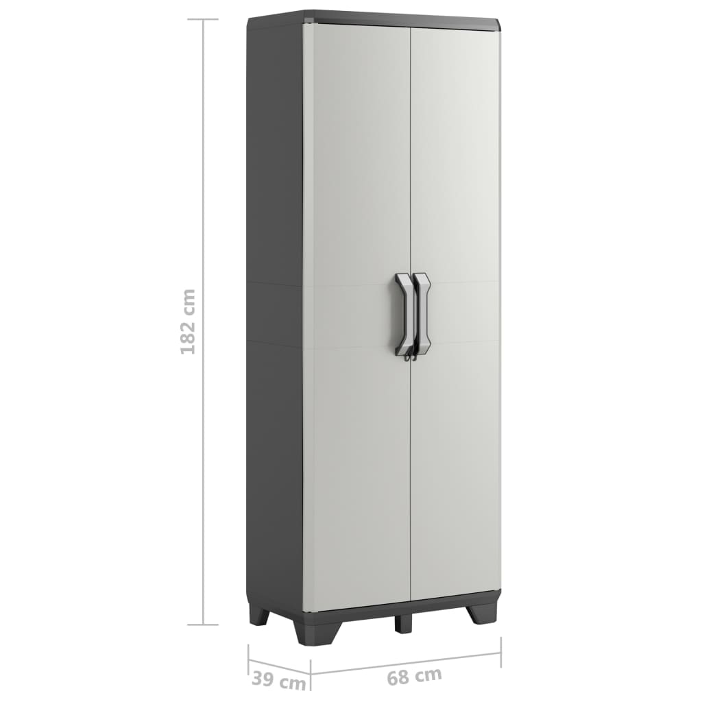 Storage Cabinet with Shelves Gear Black and Grey 182 cm