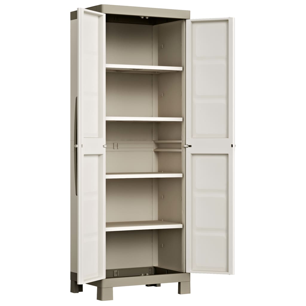 Storage cabinet with shelves Excellence Beige and Taupe 182 cm