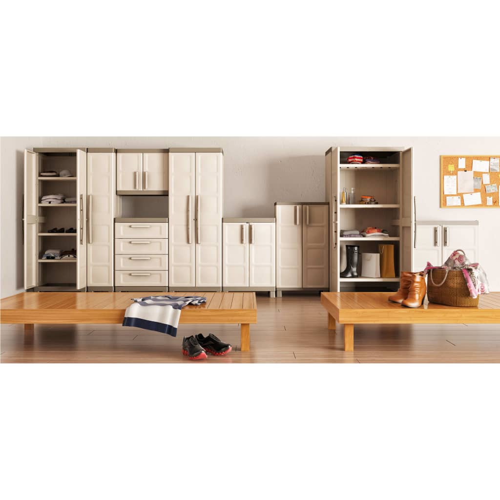 Storage cabinet with shelves Excellence Beige and Taupe 182 cm