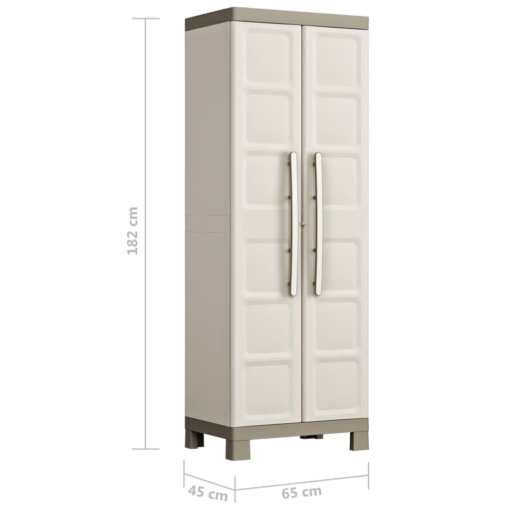 Storage cabinet with shelves Excellence Beige and Taupe 182 cm