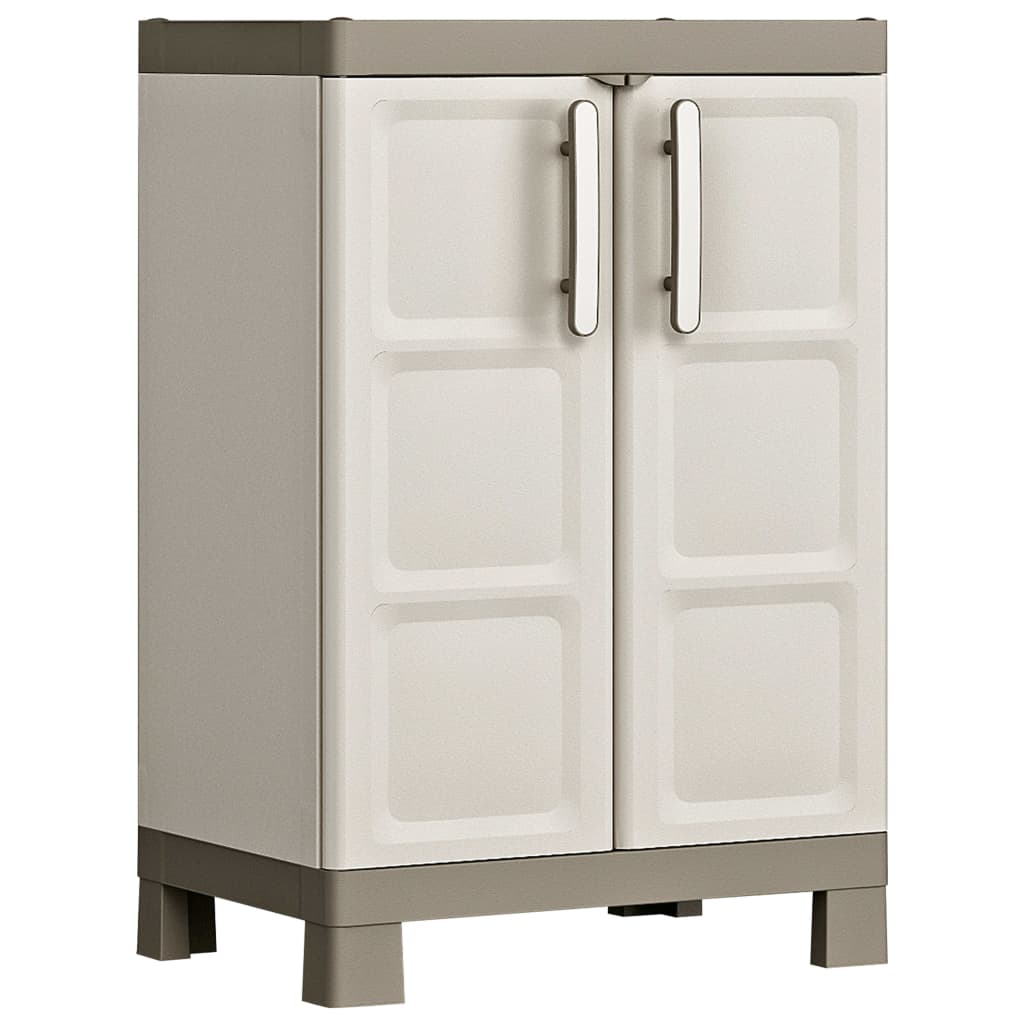 Storage Cabinet Excellence Low Beige and Taupe 97 cm