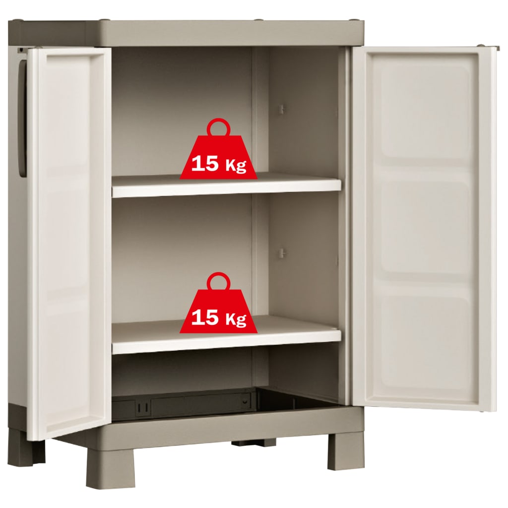 Storage Cabinet Excellence Low Beige and Taupe 97 cm