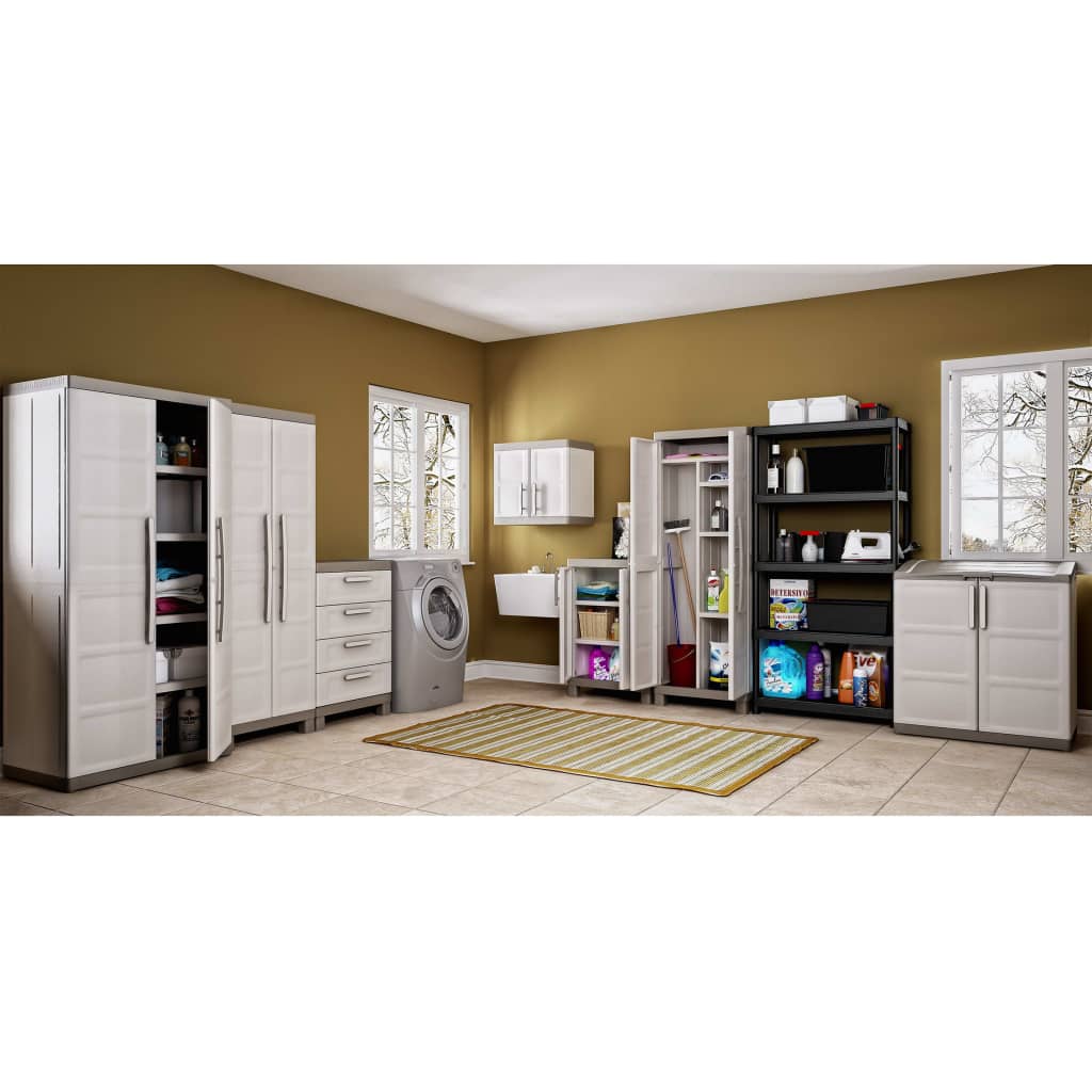 Storage Cabinet Excellence Low Beige and Taupe 97 cm