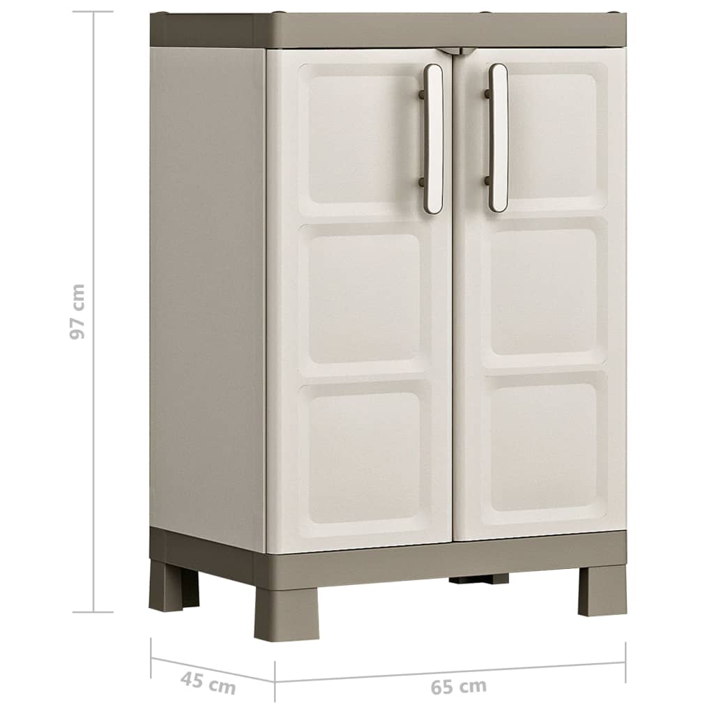 Storage Cabinet Excellence Low Beige and Taupe 97 cm