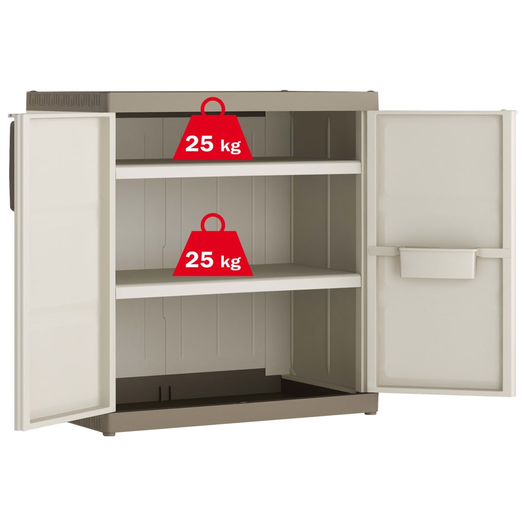 Storage Cabinet Excellence XL Low Beige and Taupe 93 cm