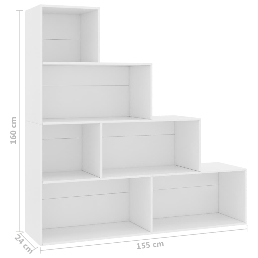 Bookshelf/Room Divider White 155x24x160 cm Wood Material