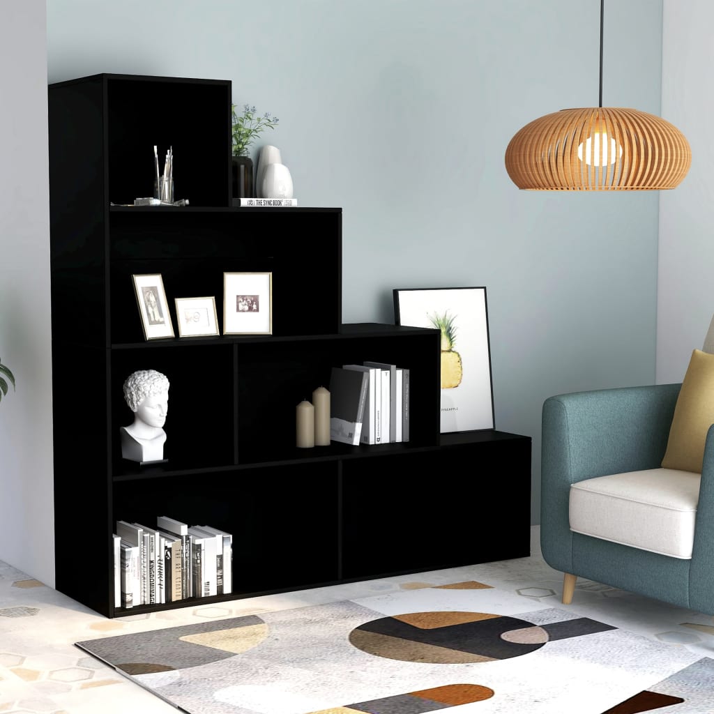 Bookshelf/Room Divider Black 155x24x160 cm Wood Material