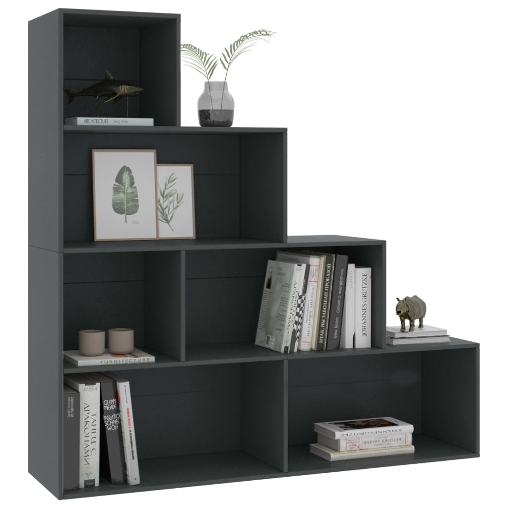 Bookshelf/Room Divider Grey 155x24x160 cm Wood Material