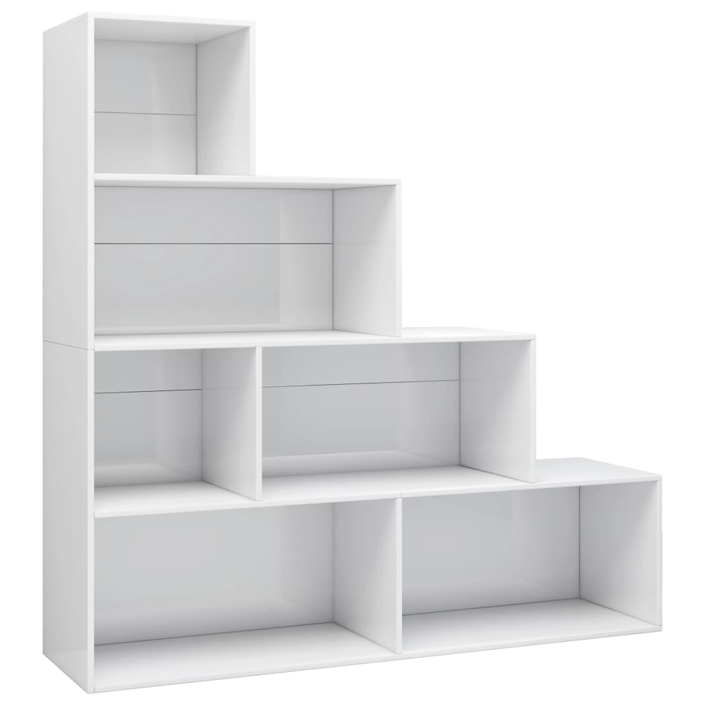 Bookshelf/Room Divider High Gloss White 155x24x160 cm