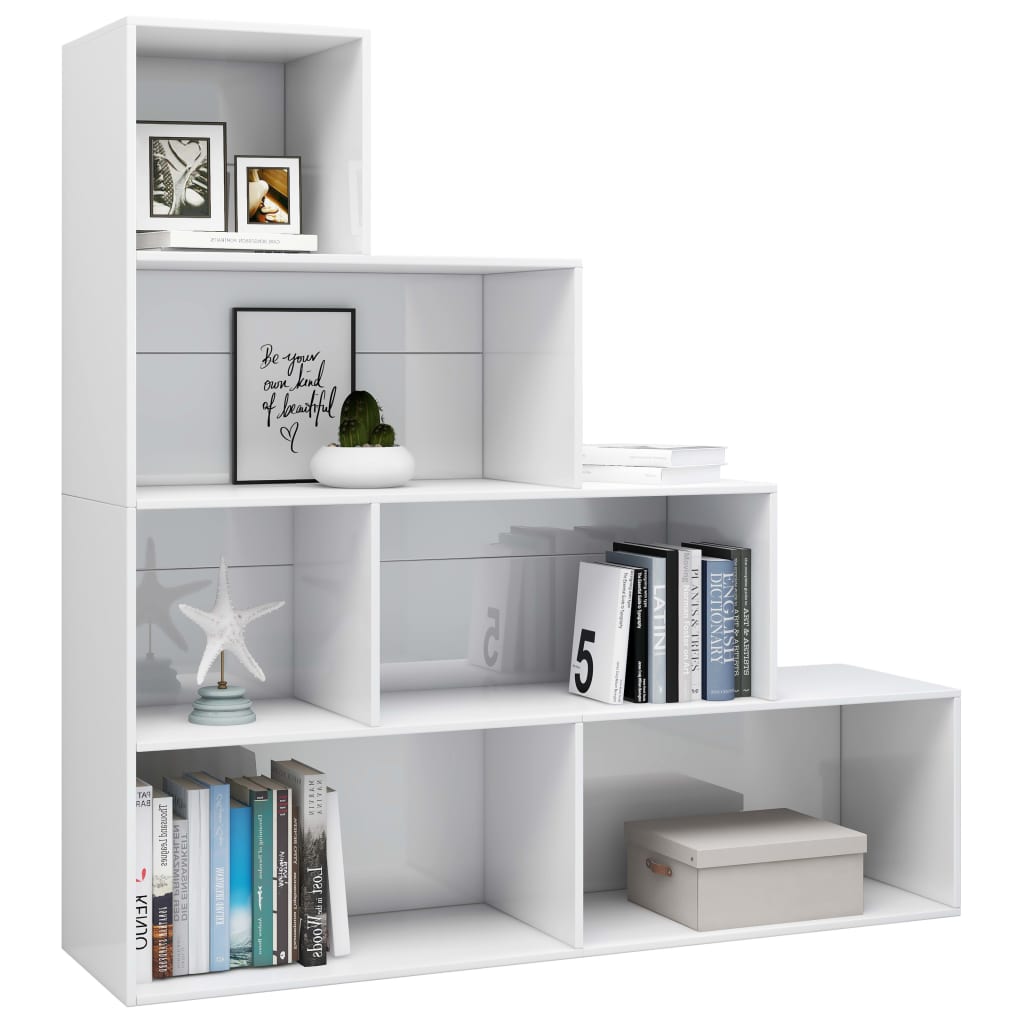 Bookshelf/Room Divider High Gloss White 155x24x160 cm