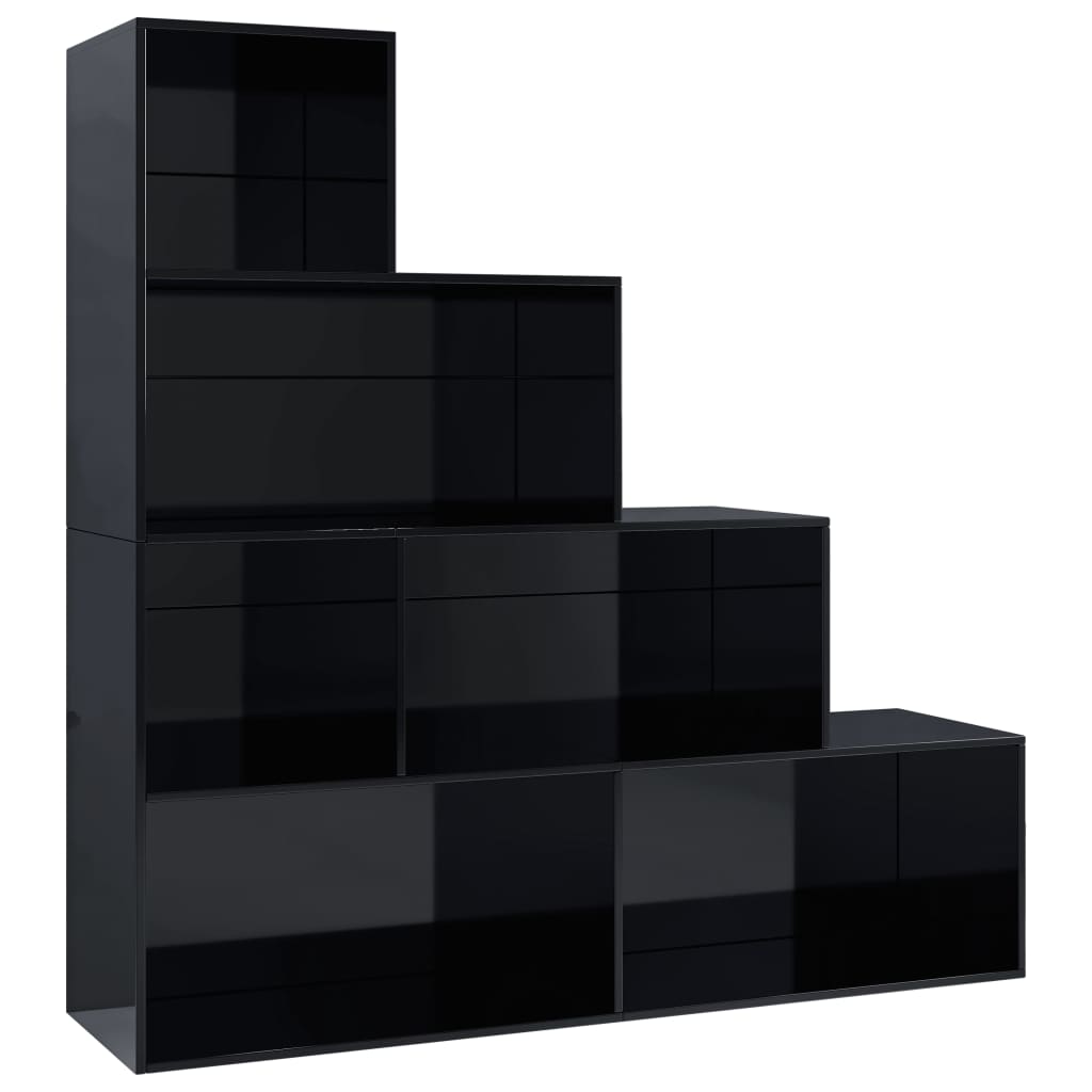 Bookshelf/Room Divider High Gloss Black 155x24x160 cm