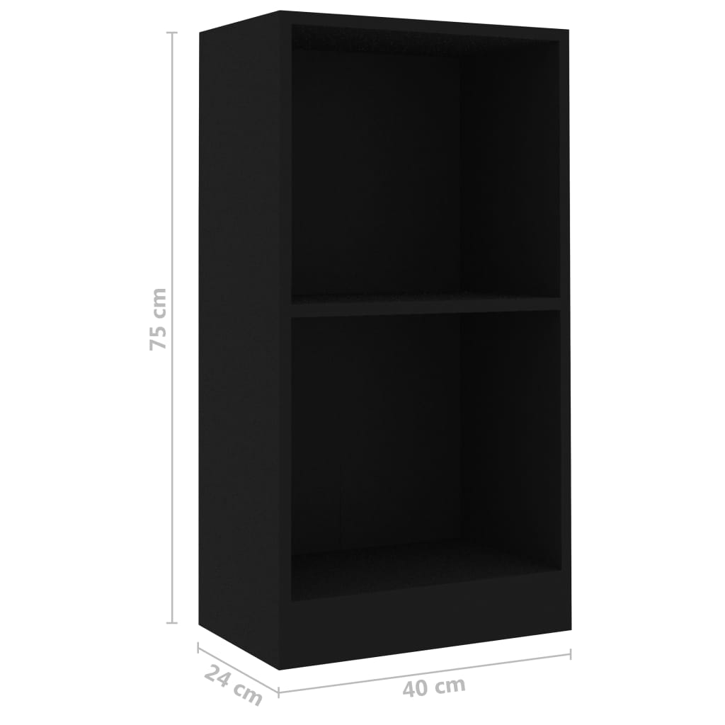 Bookshelf Black 40x24x75 cm Wood Material