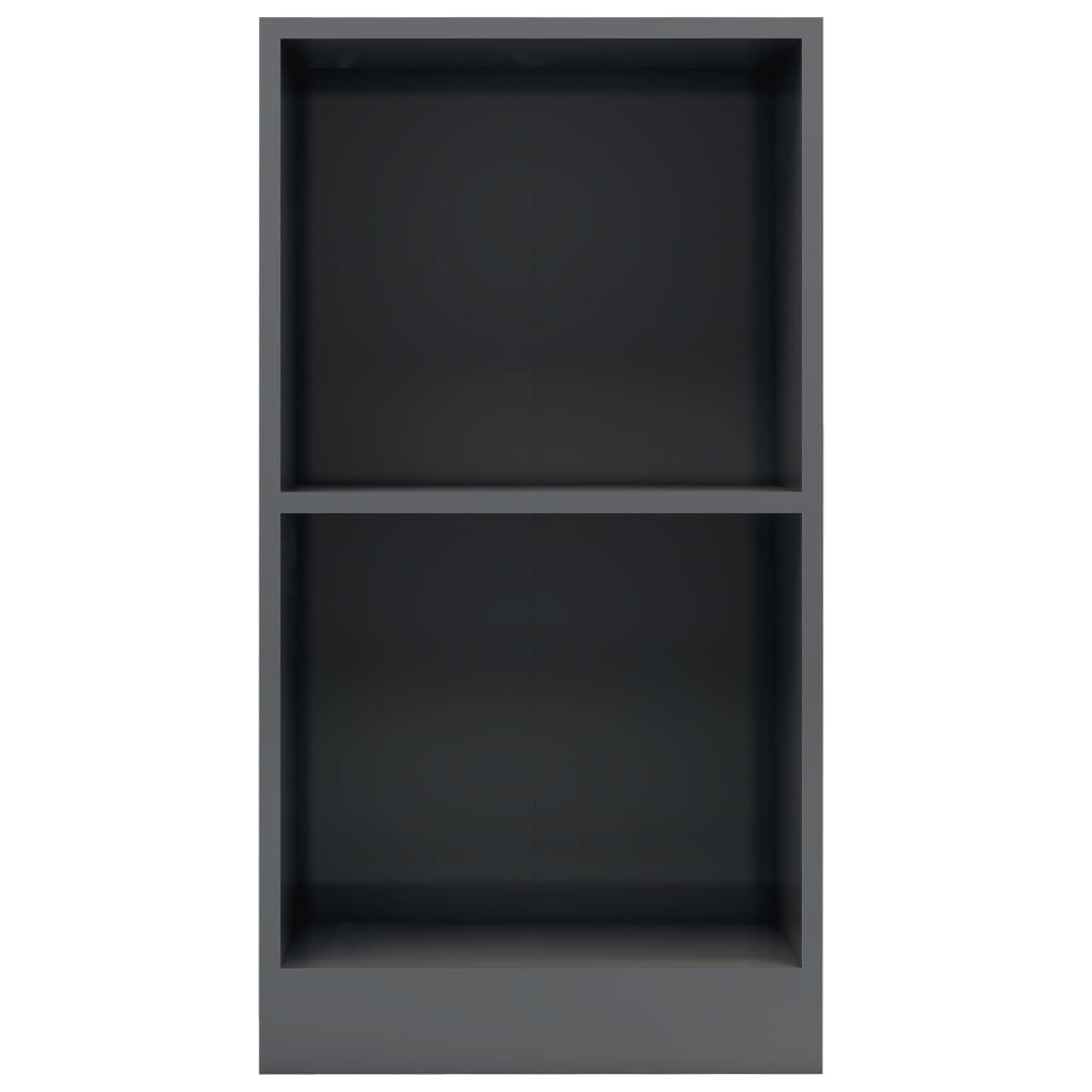 Bookshelf High Gloss Grey 40x24x75 cm Wood Material