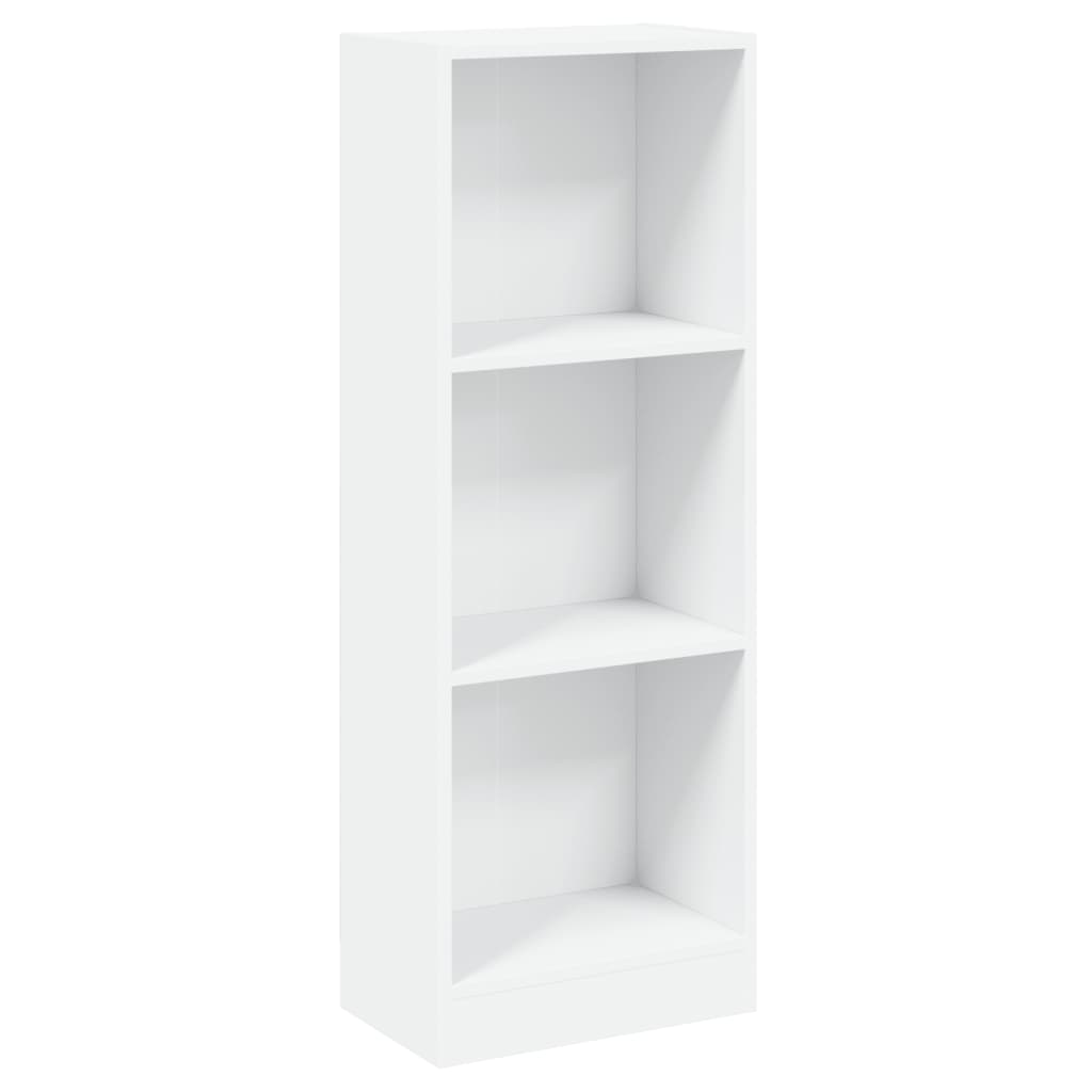 Bookcase 3 Compartments White 40x24x109 cm Wood Material