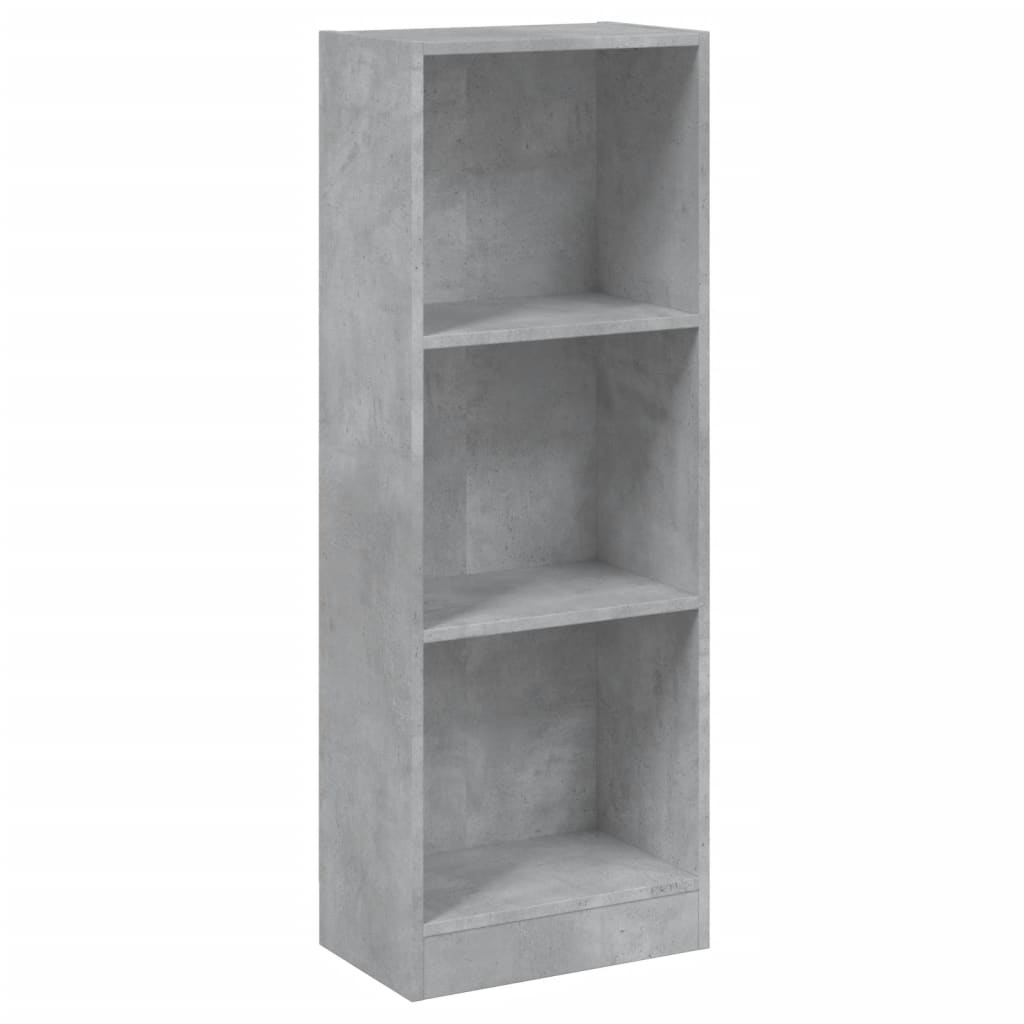 Bookcase 3 compartments concrete grey 40x24x109 cm wood material